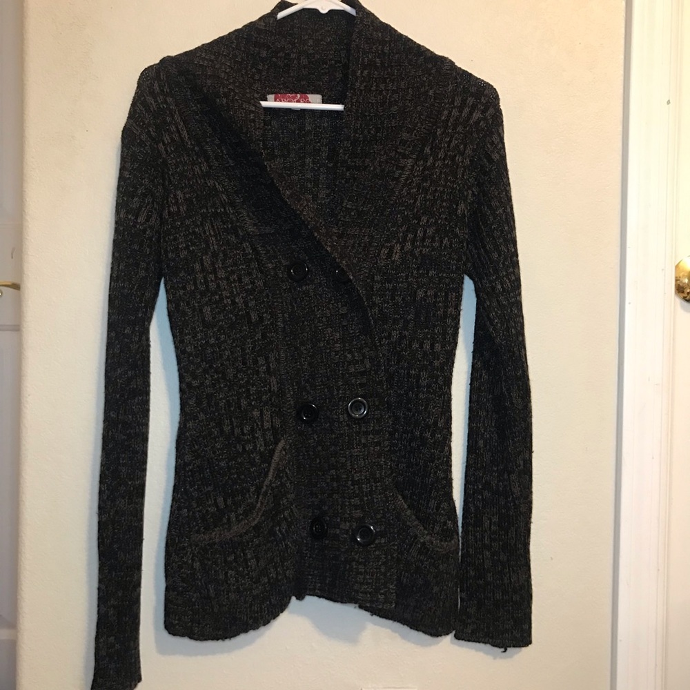 Brown button sweater cardigan